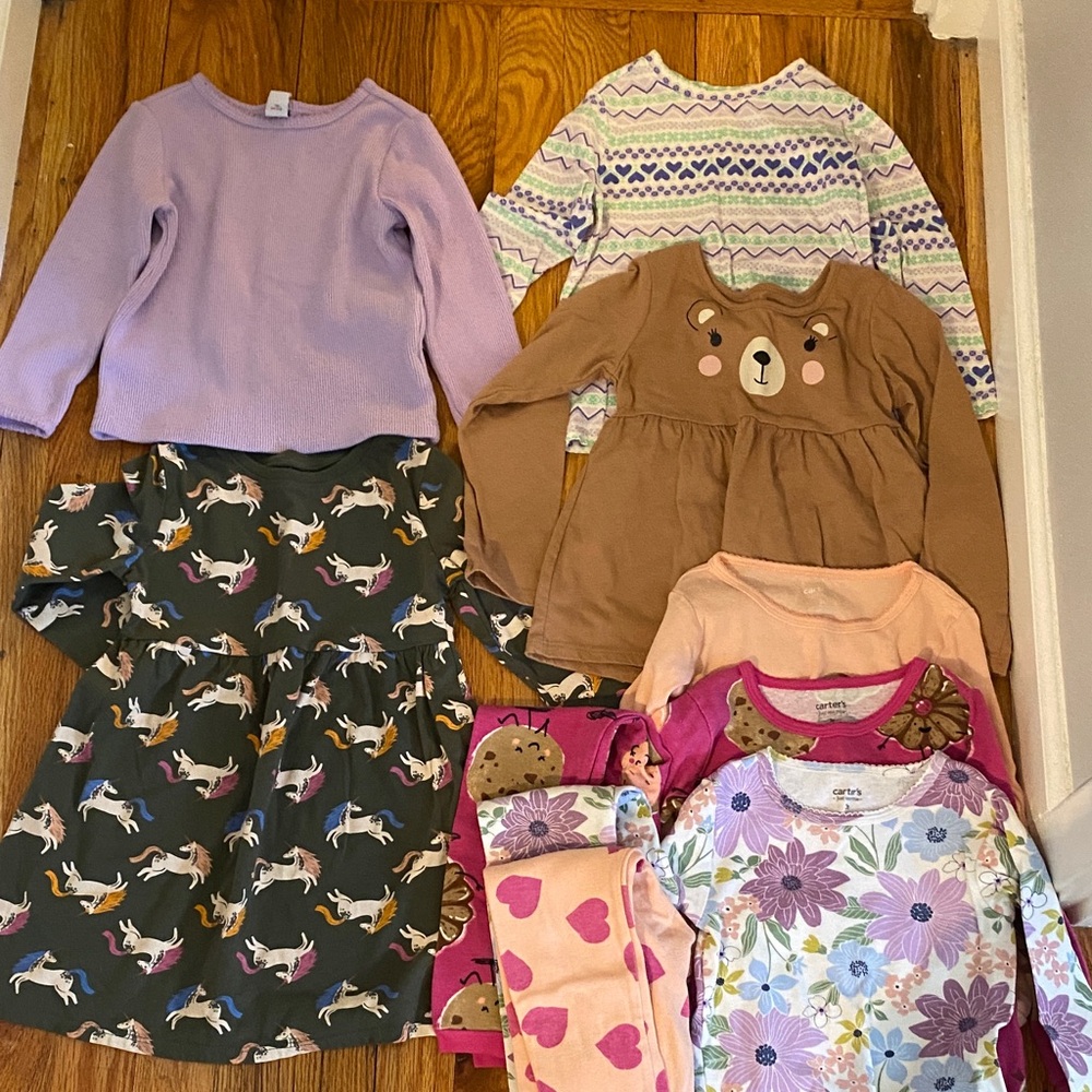3t bundle pajamas and long sleeve shirts